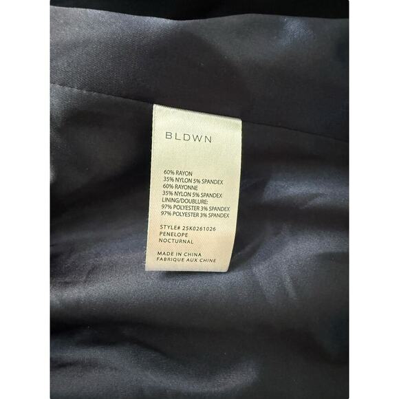 BLDWN Women's Blue Self Tie Belted Long Sleeves Blazer Jacket Size XS - Picture 7 of 8